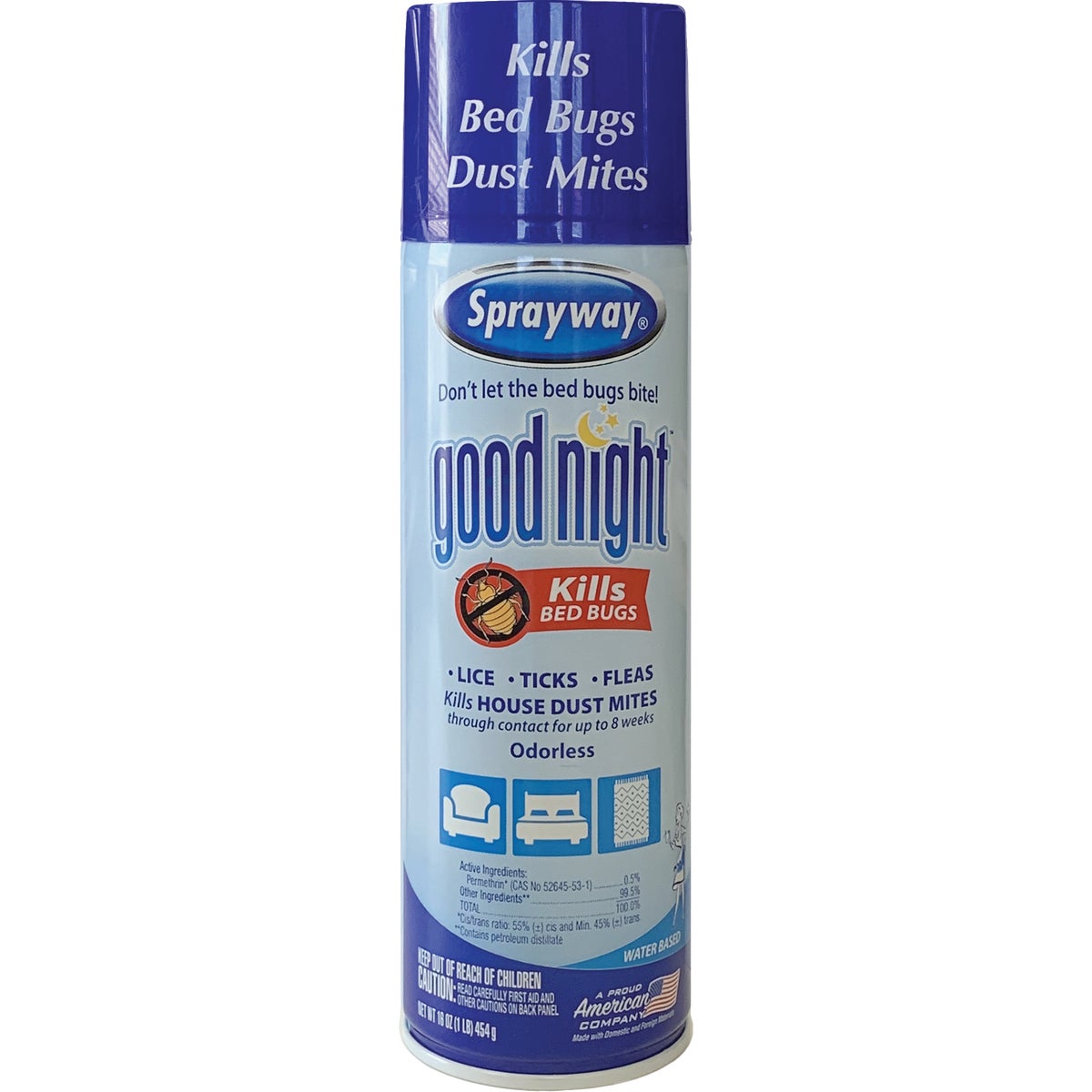 Sprayway Good Night 16 Oz. Aerosol Spray Bedbug Killer