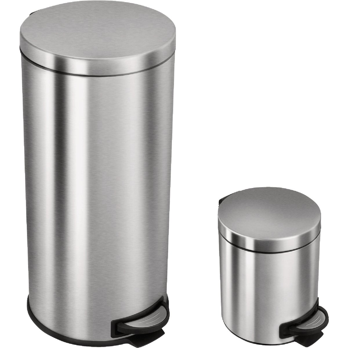 Honey Can Do 7.92 Gal./30L & 1.3 Gal./5L Stainless Steel Trash Cans (2-Count)