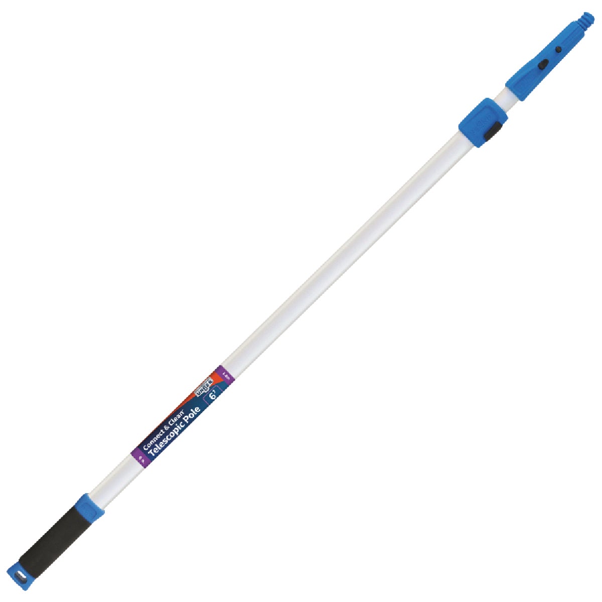 Unger Connect & Clean Professional 6 Ft. Aluminum Telescopic Pole with Locking Cone and Quick-Flip Clamps