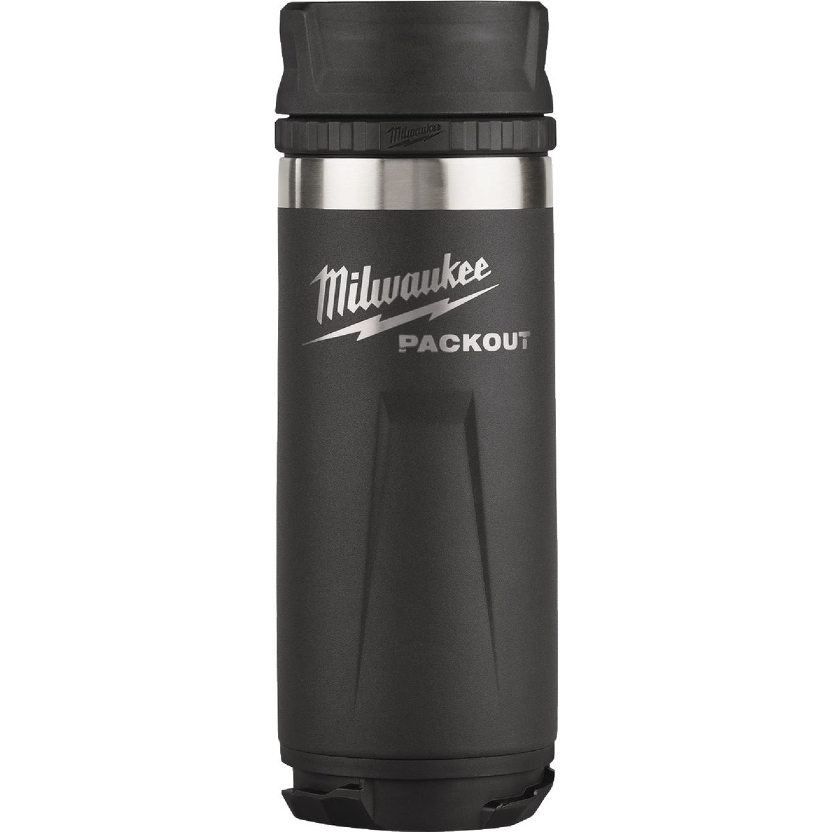 Milwaukee PackOut 18 Oz. Black Insulated Bottle with Sip Lid