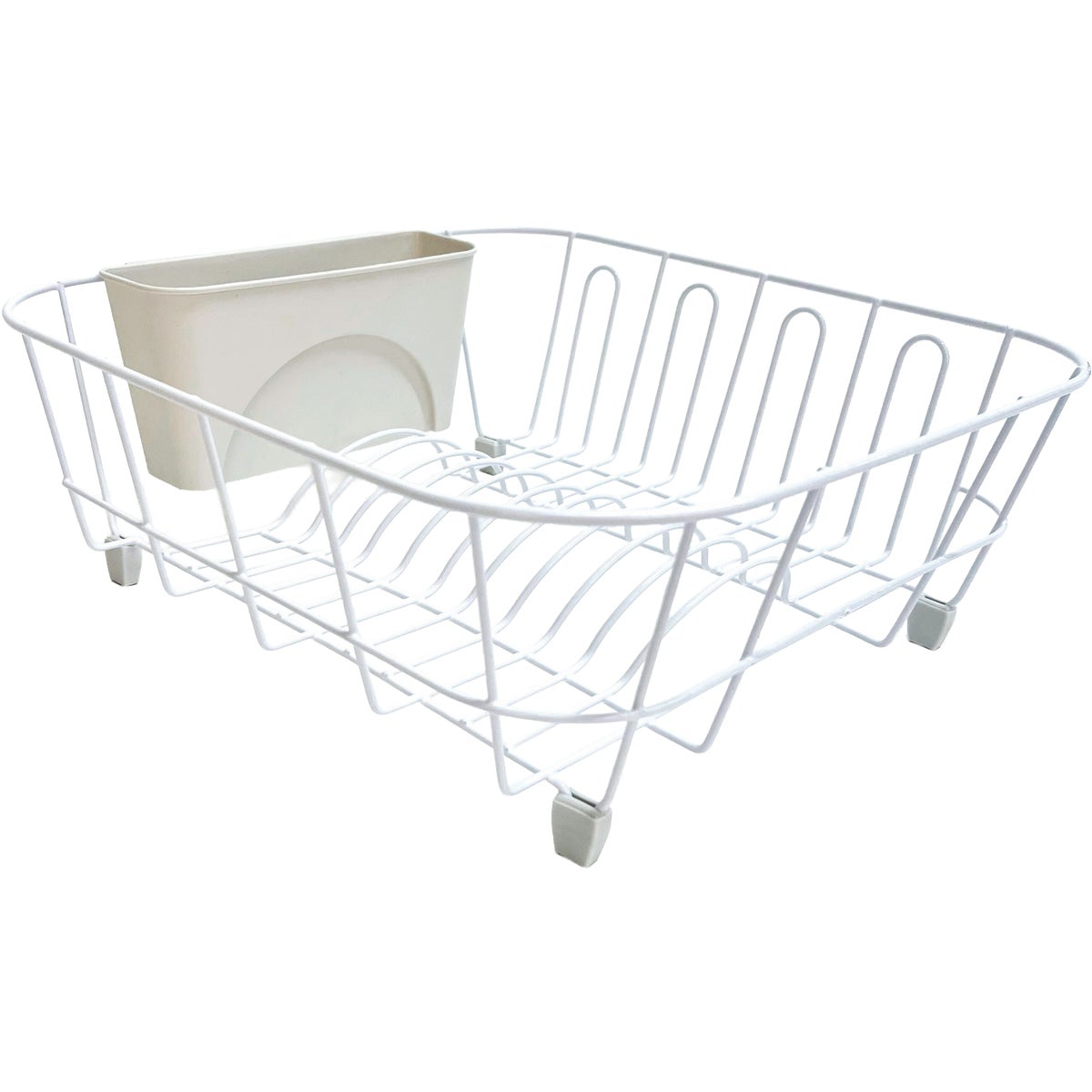 Grayline 12.4 In. W x 14.1 In. L White Wire Sink Dish Drainer