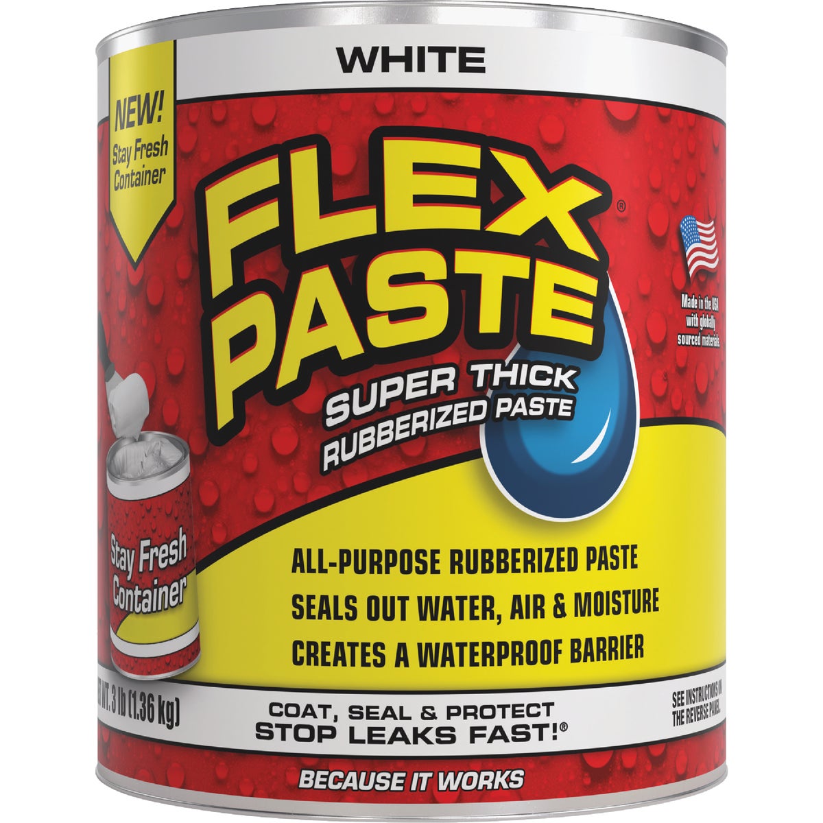 Flex Paste 3 Lb. Rubber Sealant, White