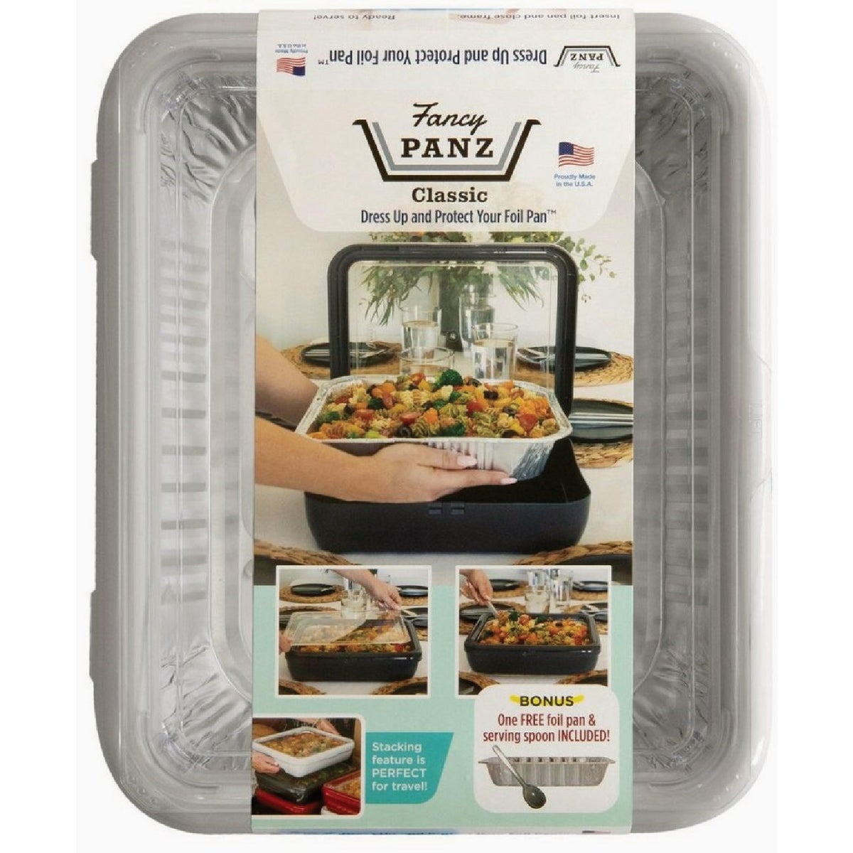Fancy Panz Classic White Baking Carrier with Foil Pan and Serving Spoon