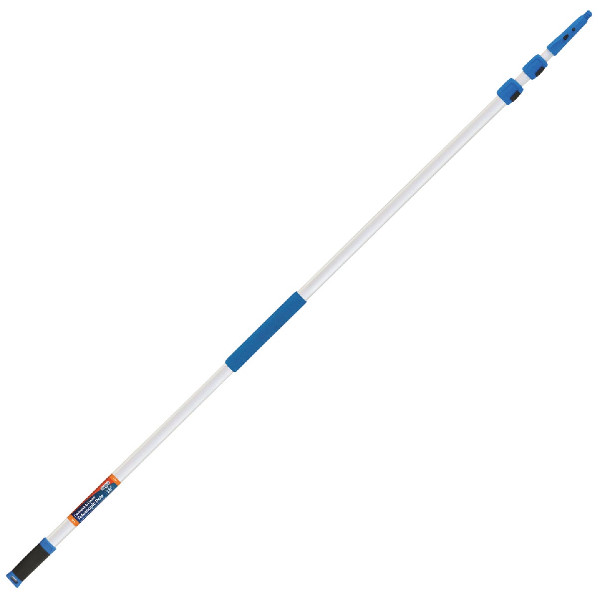 Unger Connect & Clean Professional 18 Ft. Aluminum Telescopic Pole with Locking Cone and Quick-Flip Clamps