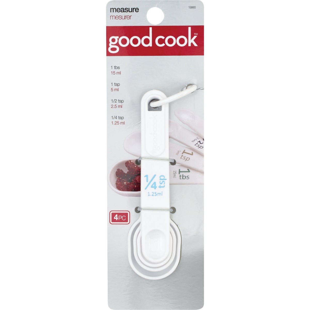 Goodcook White Plastic Measuring Spoon (4-Piece)