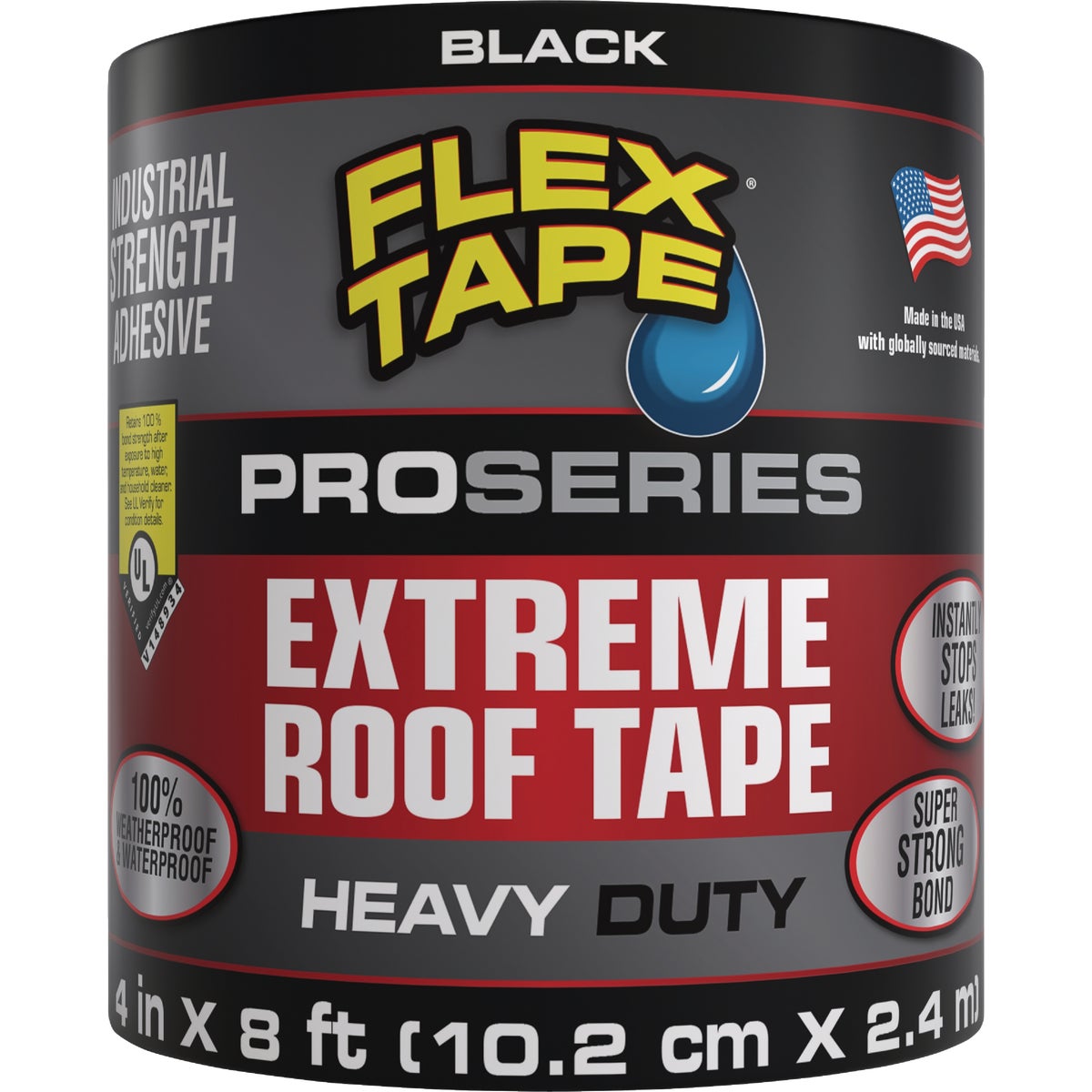 Flex Seal Flex Tape Pro Series 4 In. x 8 Ft. Extreme Roof Patching Tape, Black