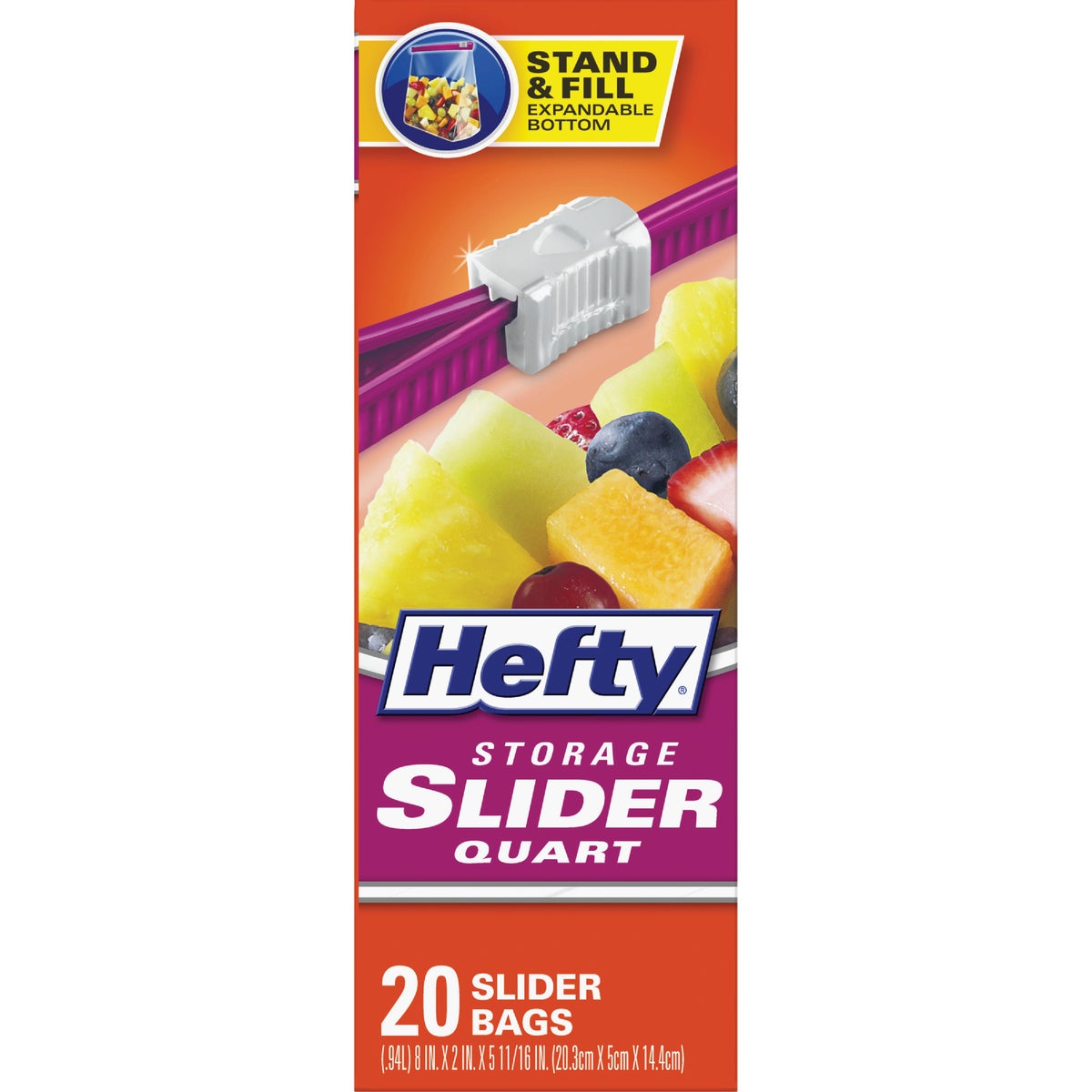 Hefty Stand & Fill Slider Food Storage Bag