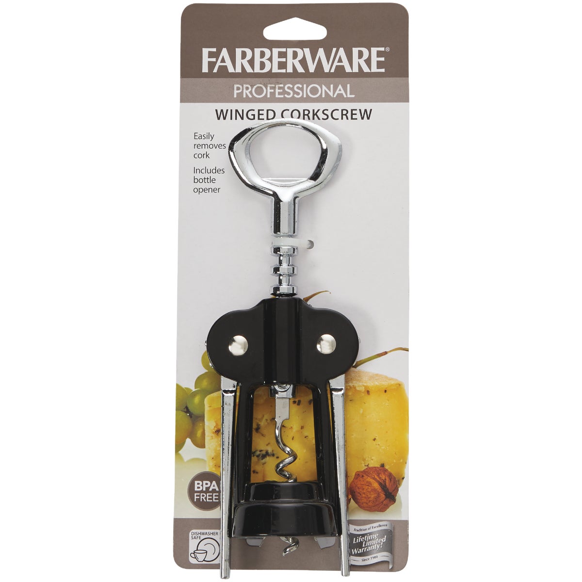 Farberware Pro Hi-Tech Black Wing Corkscrew Bottle Opener