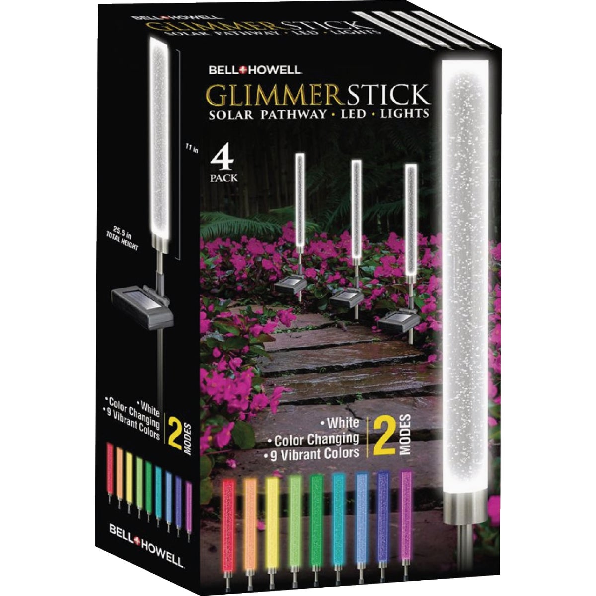 Bell+Howell Glimmer Stick Solar Path Light (4-Pack)