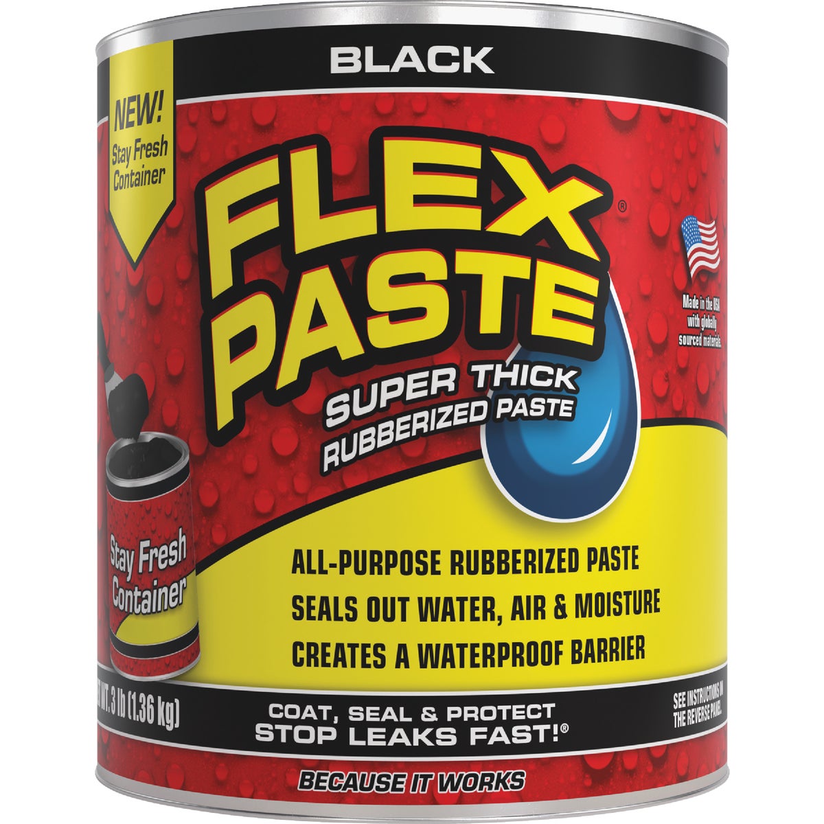 Flex Paste 3 Lb. Rubber Sealant, Black