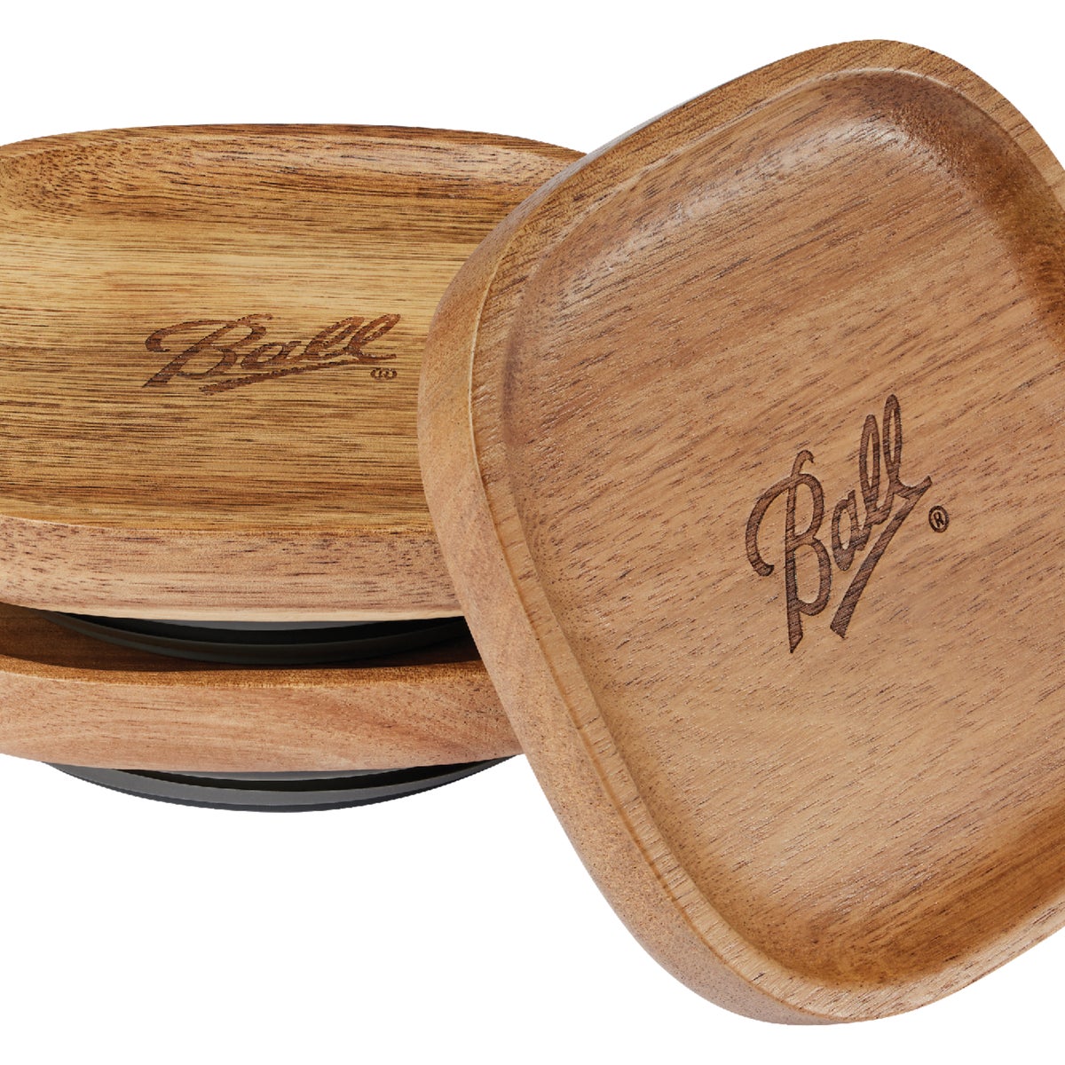 Ball Stack & Store Mason Jar Acacia Wooden Lids (3-Count)