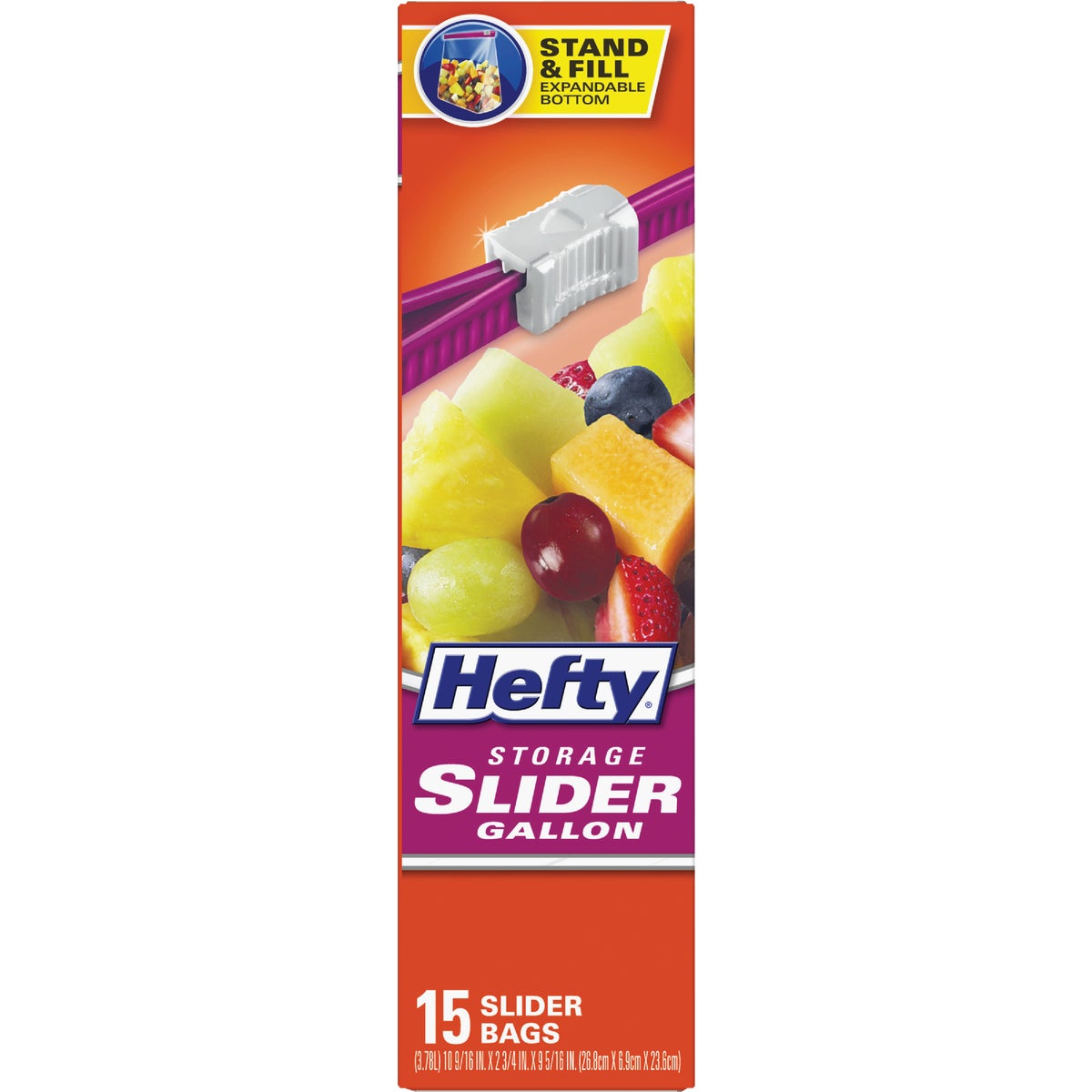 Hefty Stand & Fill Slider Food Storage Bag