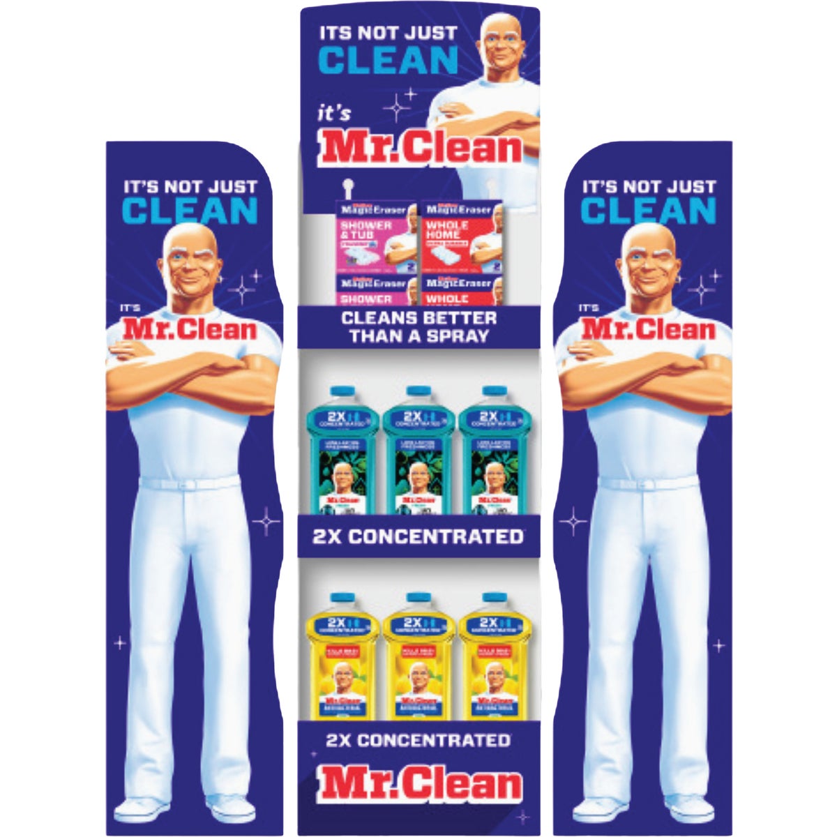 Mr. Clean Magic Eraser, Antibacterial Lemon Scent & Unstopables Fresh Scent Multi-Surface Cleaner Display