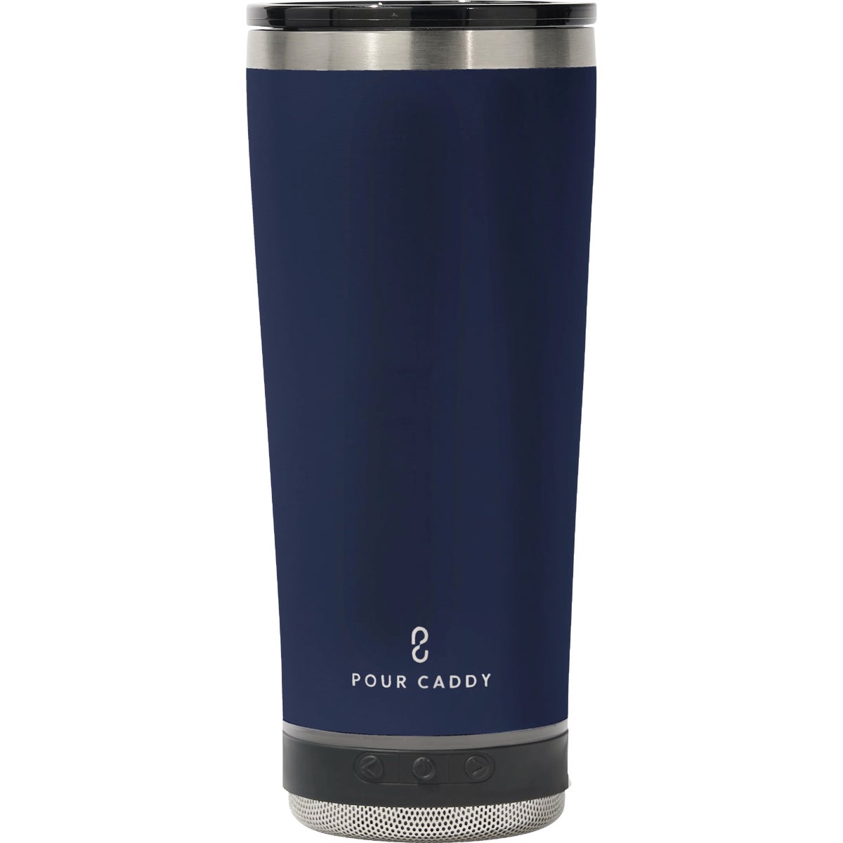Pour Caddy Go Caddy 18 Oz. Navy Blue Insulated Tumbler with Speaker