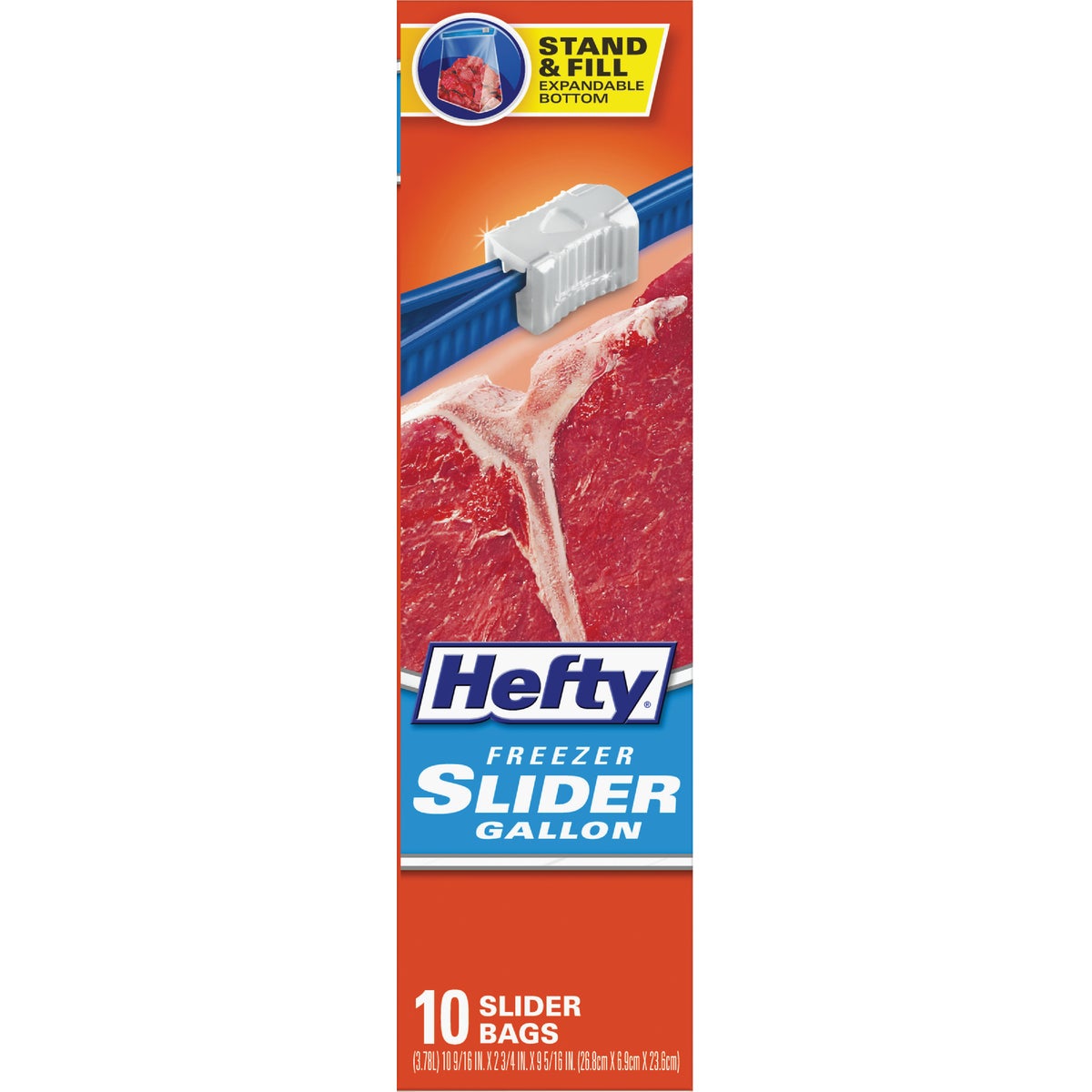 Hefty Stand & Fill Slider Freezer Bag