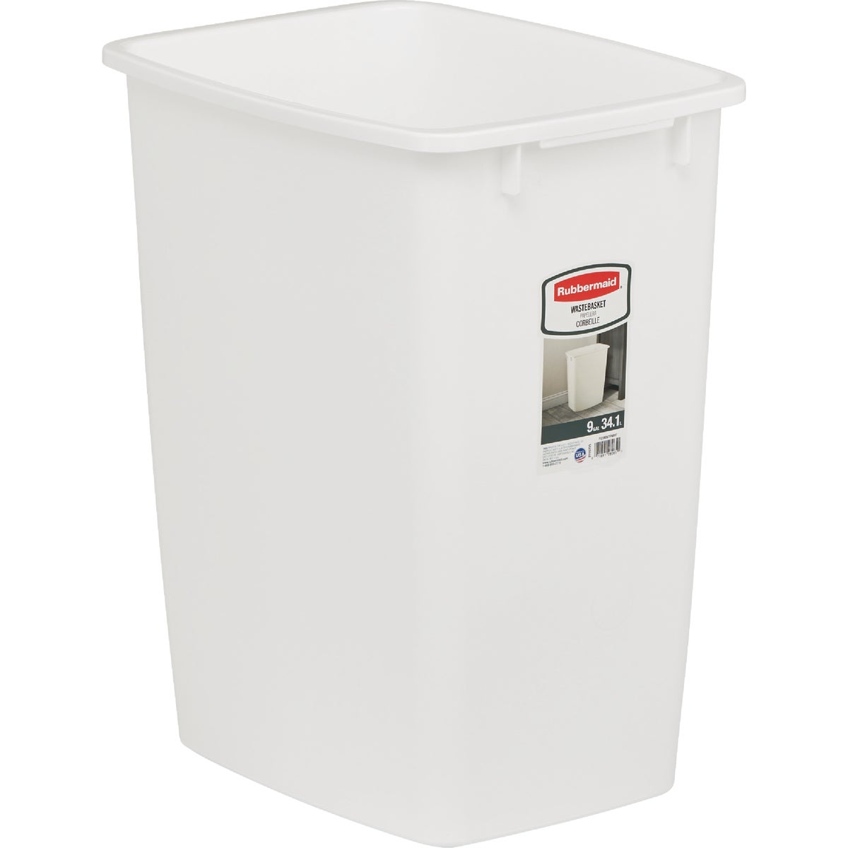 Rubbermaid 36 Qt. White Wastebasket