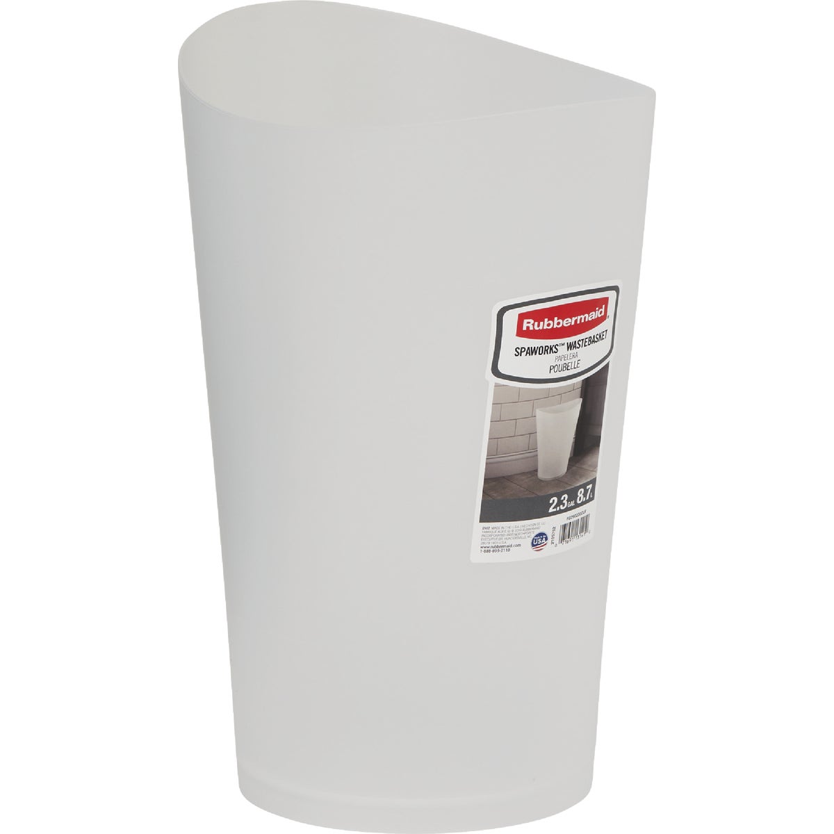 Rubbermaid Spa Works 9 Qt. Clear Vanity Wastebasket