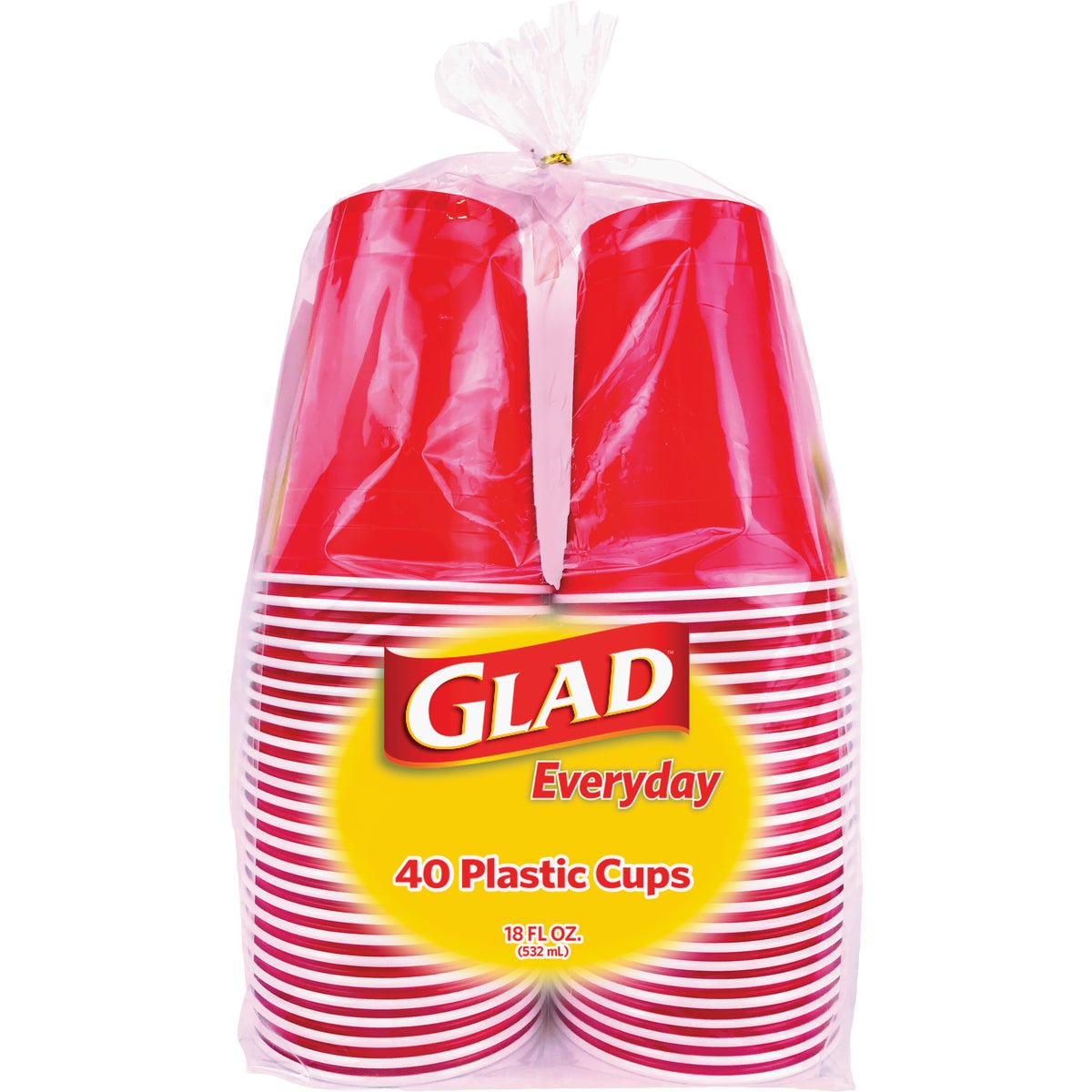 Glad Everyday 18 Oz. Red Plastic Cups (40-Count)