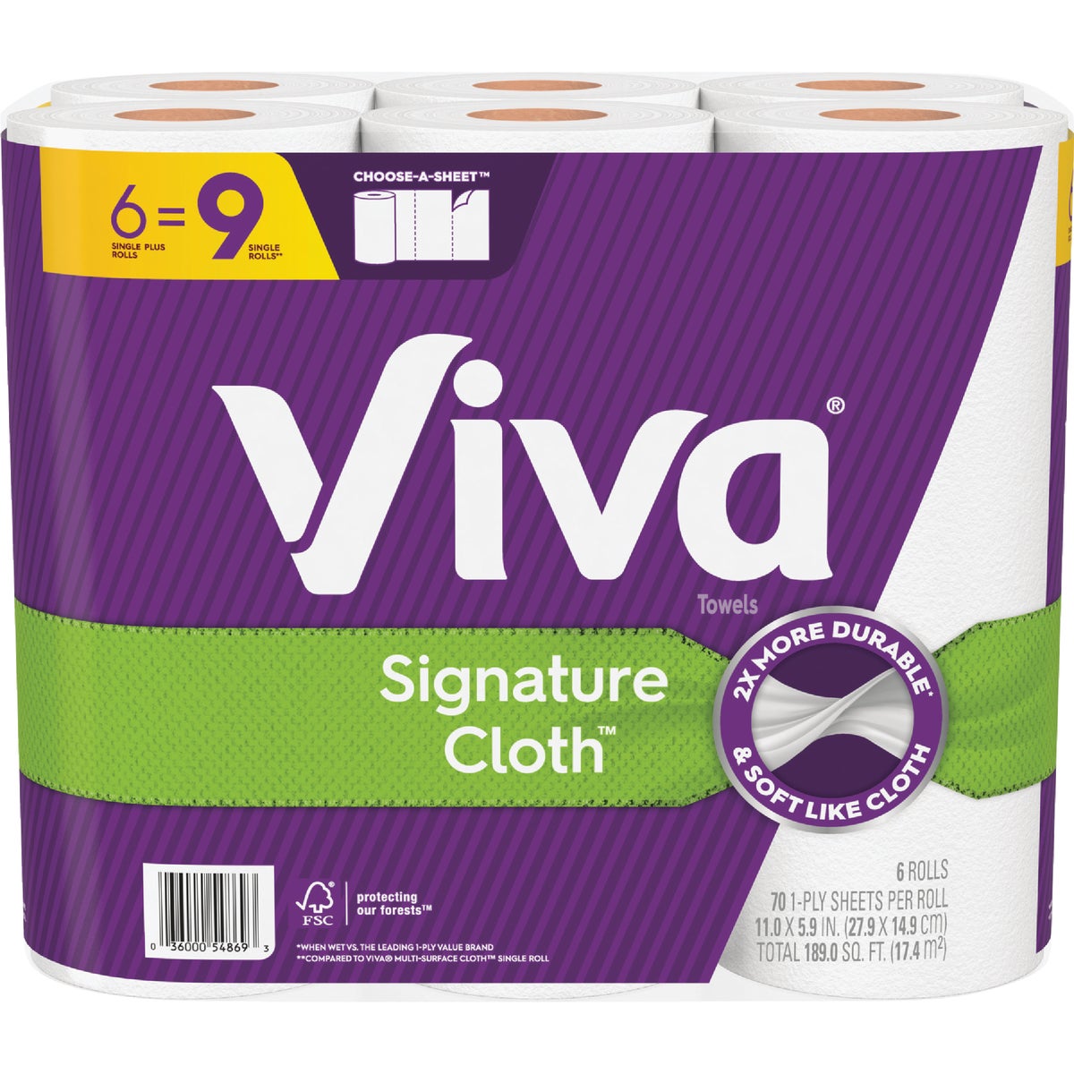 Viva Signature Cloth Single Plus Paper Towels (6 Roll)
