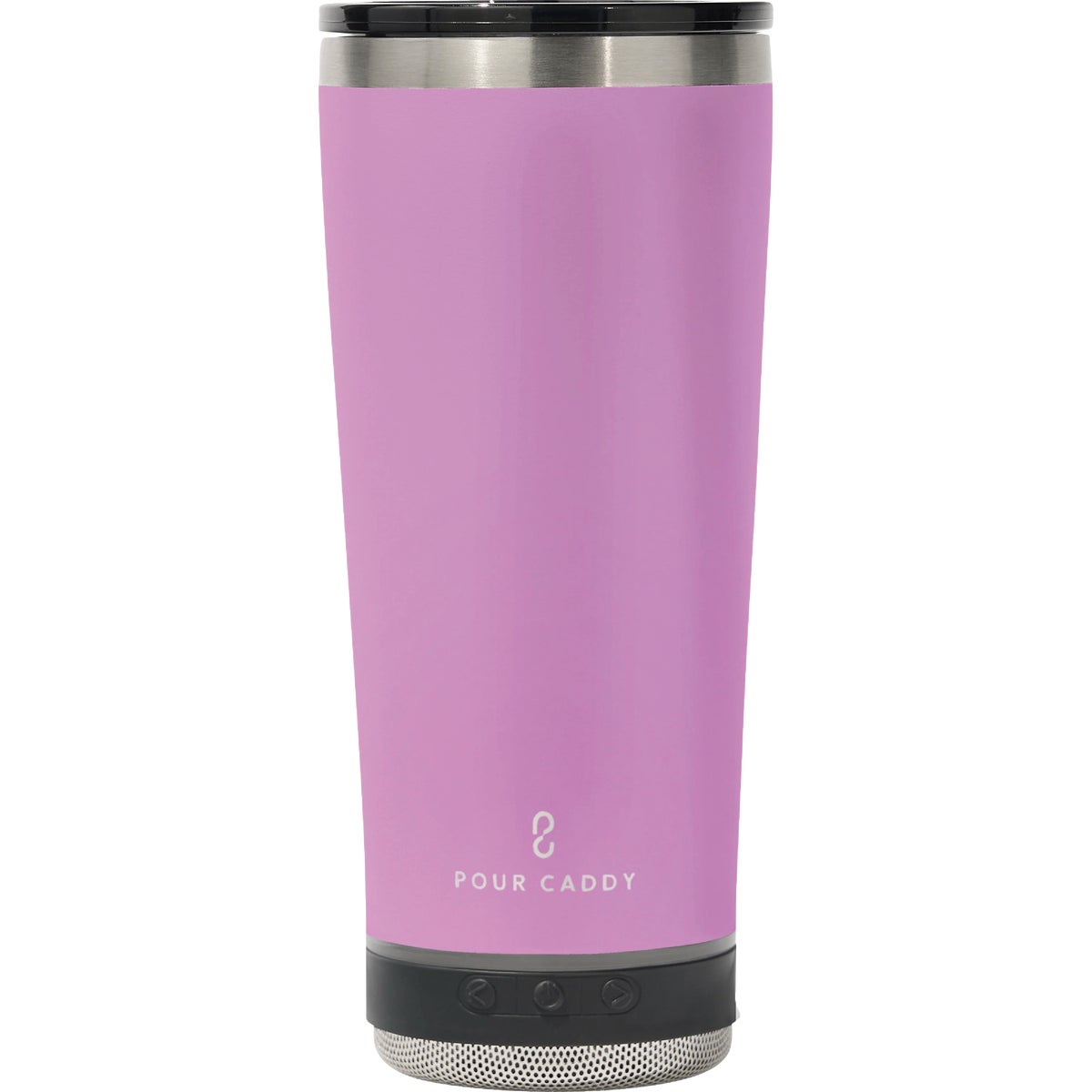 Pour Caddy Go Caddy 18 Oz. Pink Insulated Tumbler with Speaker