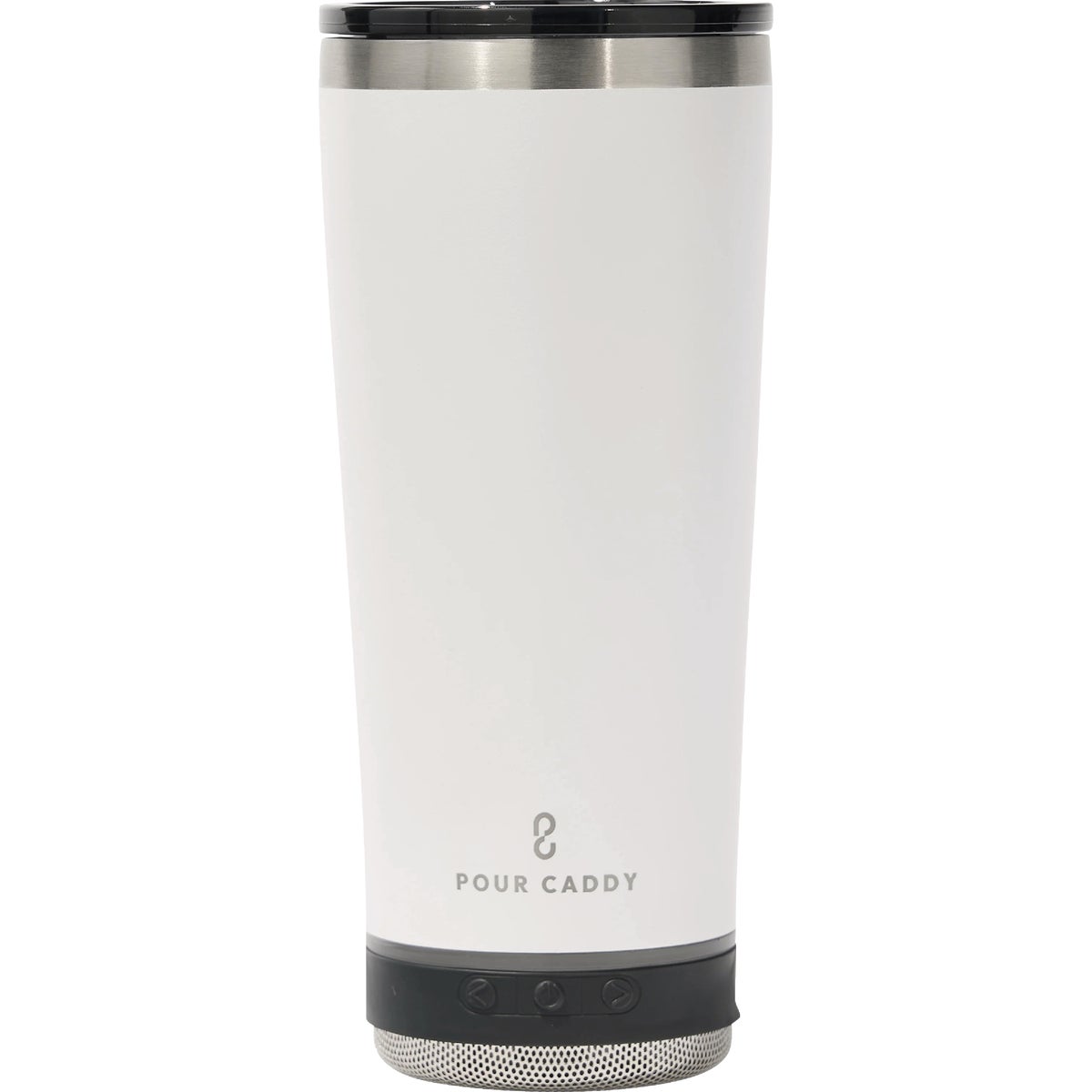 Pour Caddy Go Caddy 18 Oz. White Insulated Tumbler with Speaker