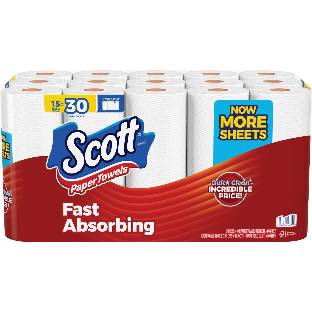 Scott Choose-A-Sheet Paper Towels (15-Double Rolls)