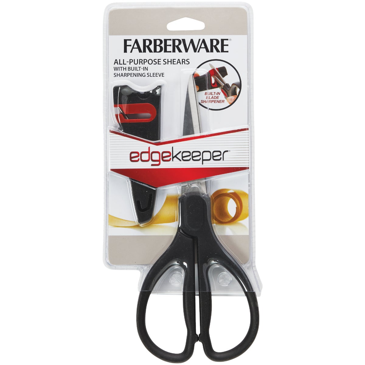 Farberware 8.5 In. All-Purpose Black Shears with Edgekeeper Sheath