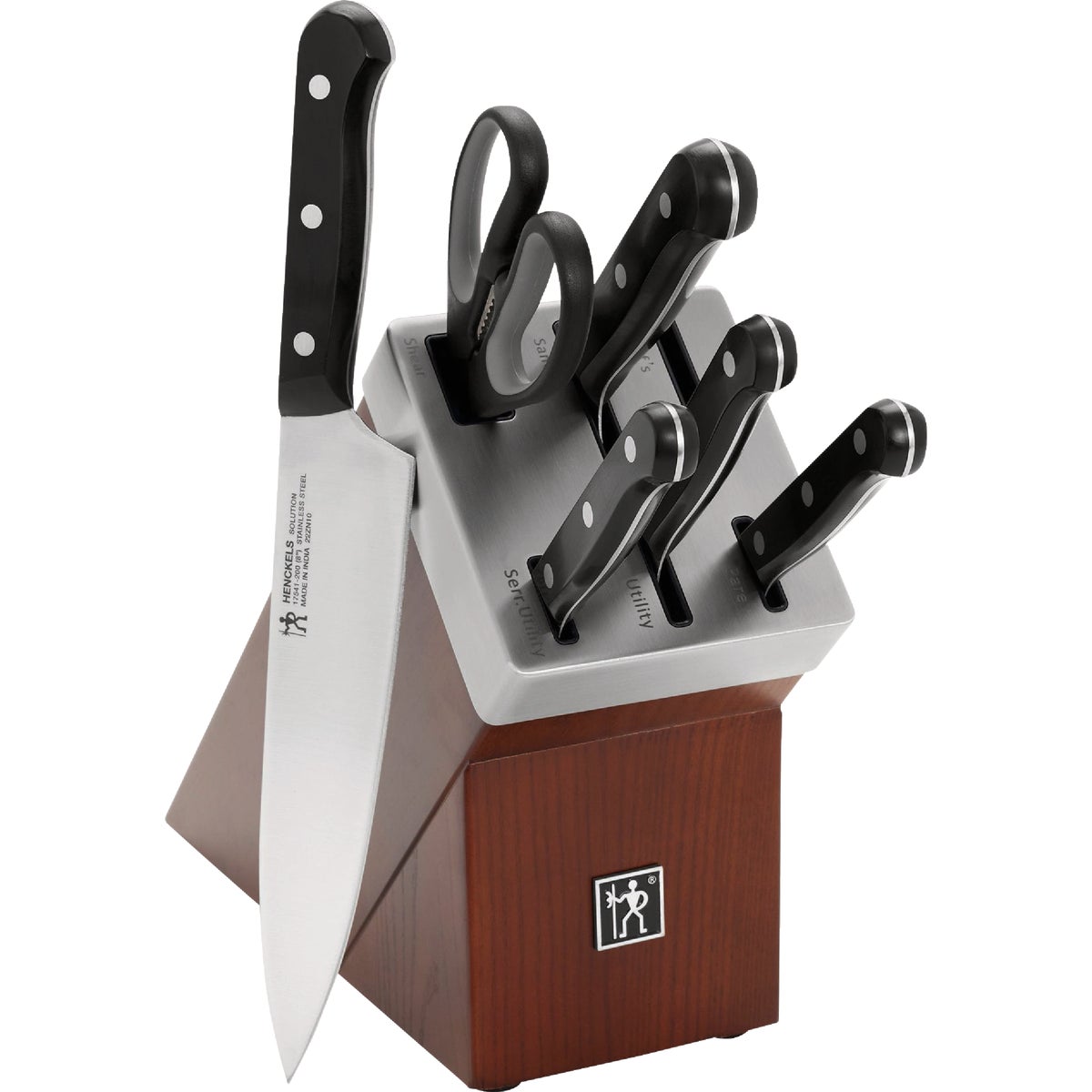 J. A. Henckels International Solution 7-Piece Knife Hardwood Block Set