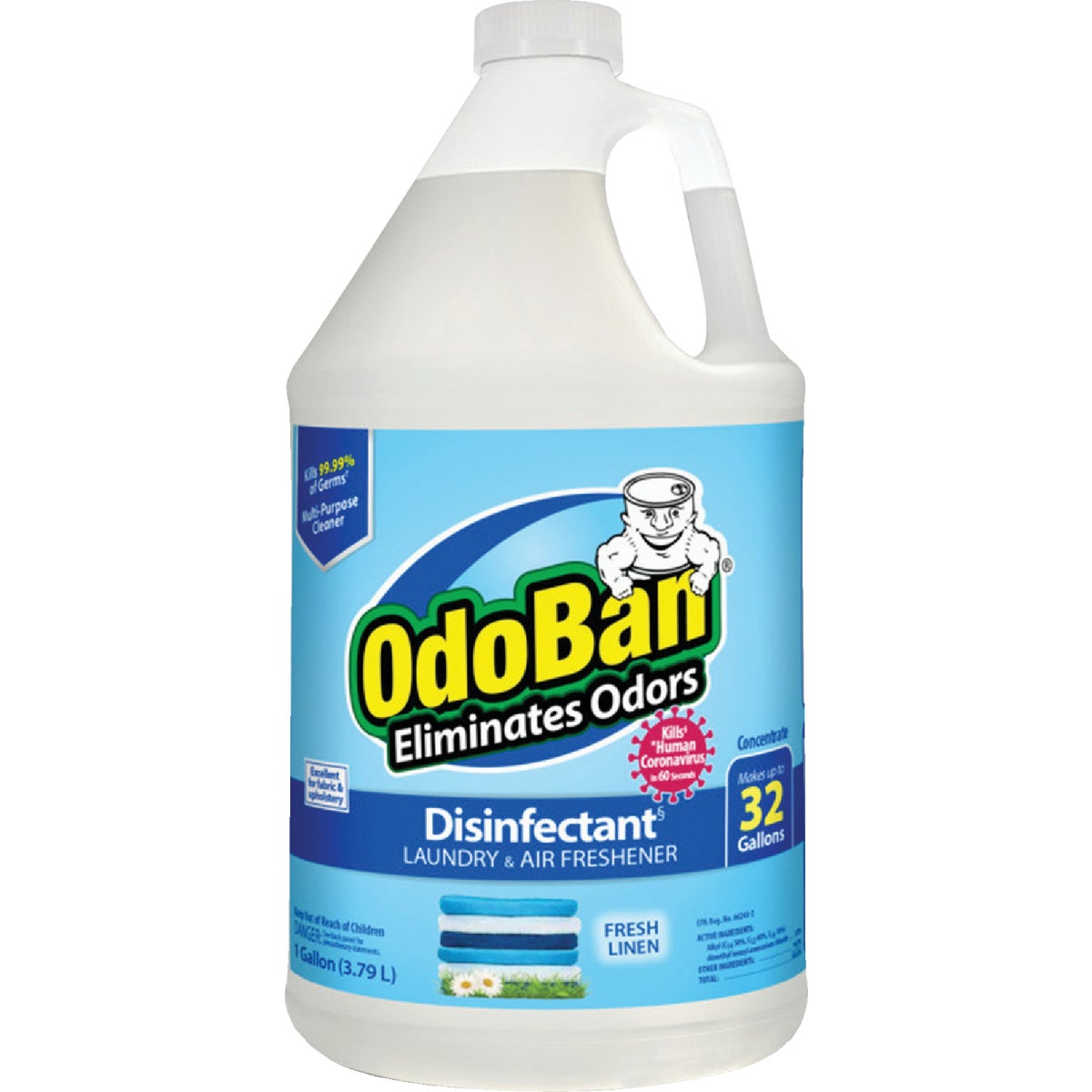 OdoBan 1 Gal. Fresh Linen Multi-Purpose Fabric & Air Freshener Disinfectant Concentrate Refill