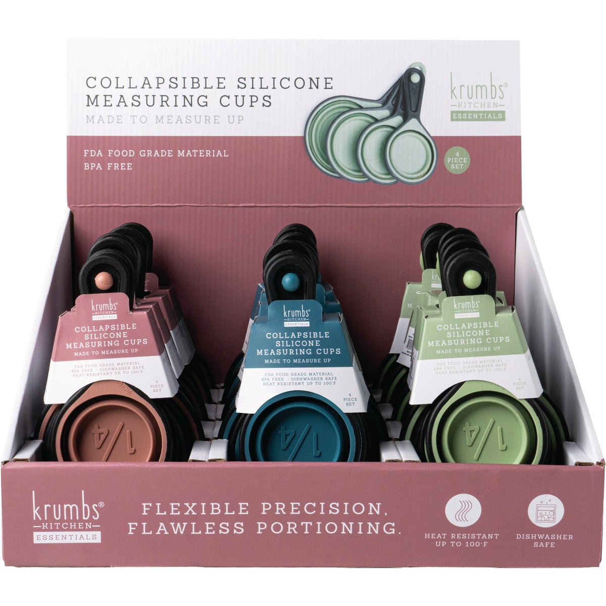 Krumbs Kitchen Silicone Collapsible Measuring Cup Set (4-Piece)