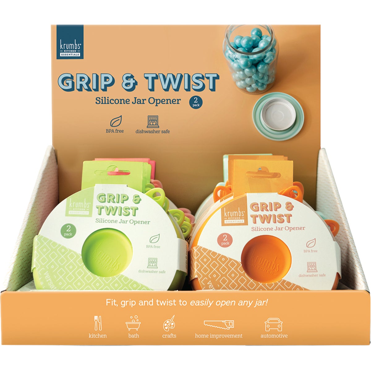 Krumbs Kitchen Essentials Silicone Jar Opener (2-Pack)