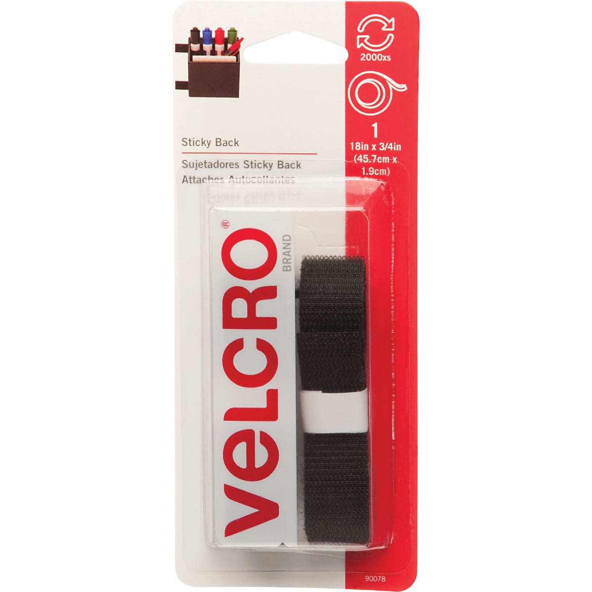 VELCRO Brand Sticky Back Reclosable Hook & Loop Roll