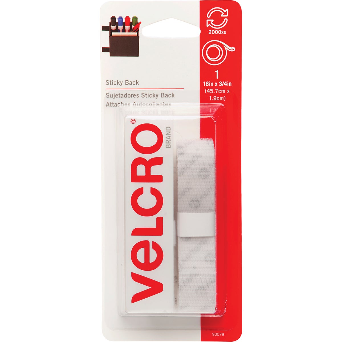 VELCRO Brand Sticky Back Reclosable Hook & Loop Roll