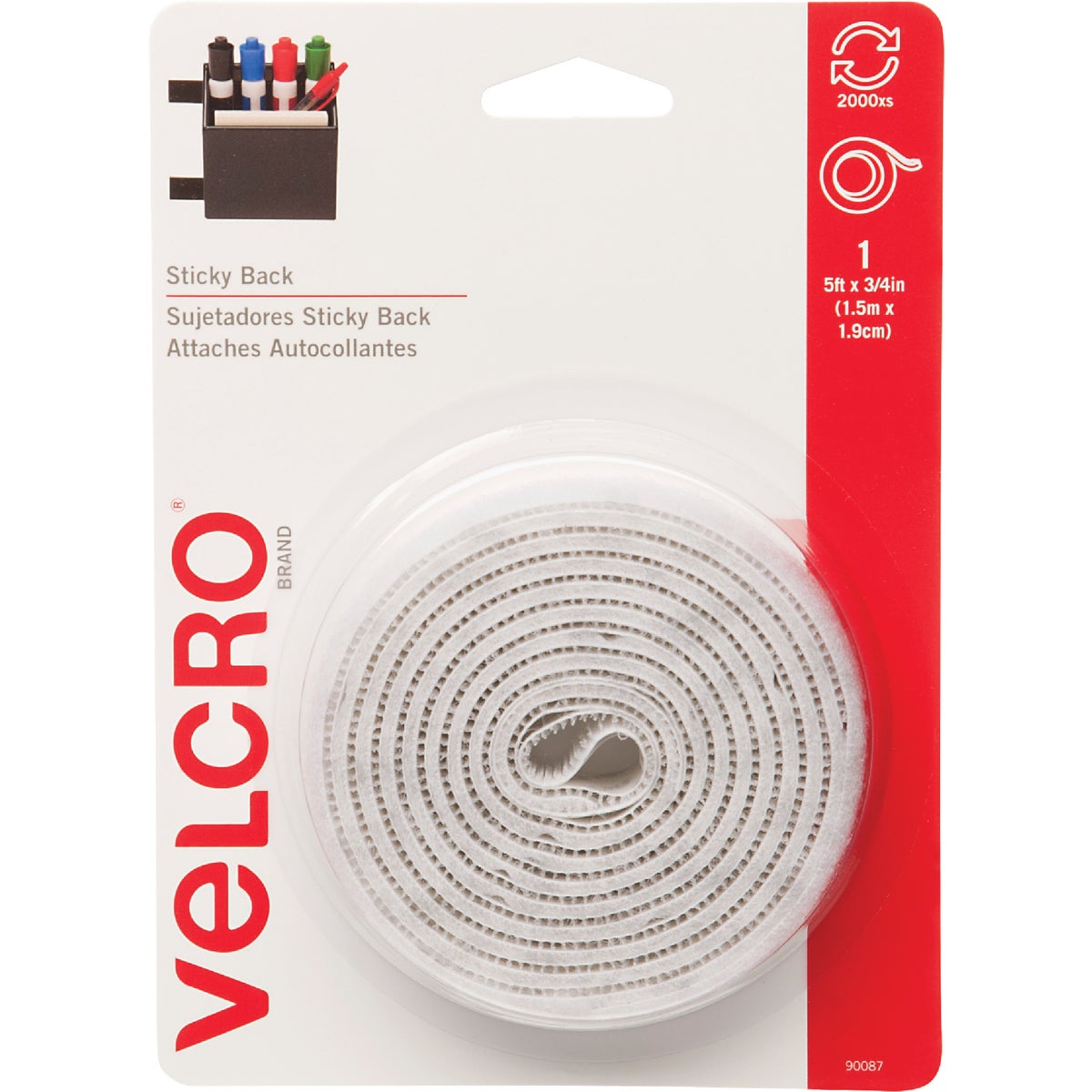 VELCRO Brand Sticky Back Reclosable Hook & Loop Roll