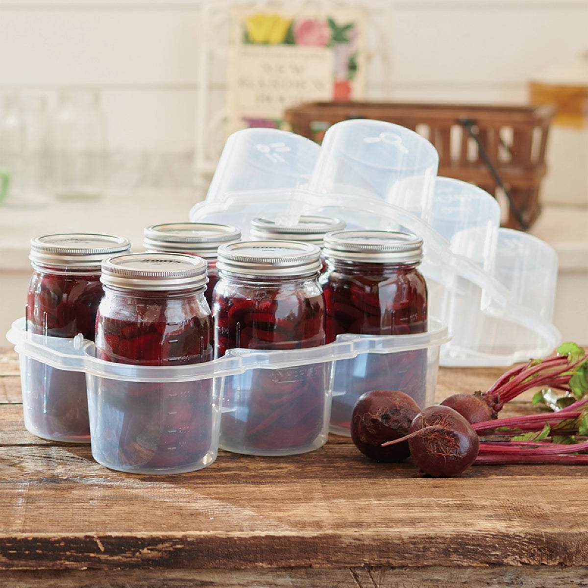 Roots & Harvest SafeCrate Quart Jar Storage Container (6 Jar Capacity)