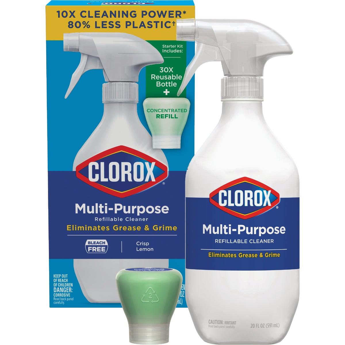 Clorox Crisp Lemon Multi-Surface All-Purpose Cleaning Spray System Starter Kit