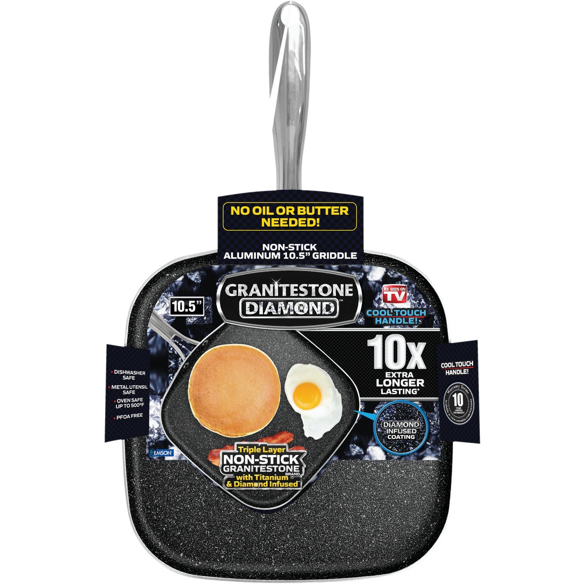 GraniteStone Diamond 10.5 In. Non-Stick Griddle Pan