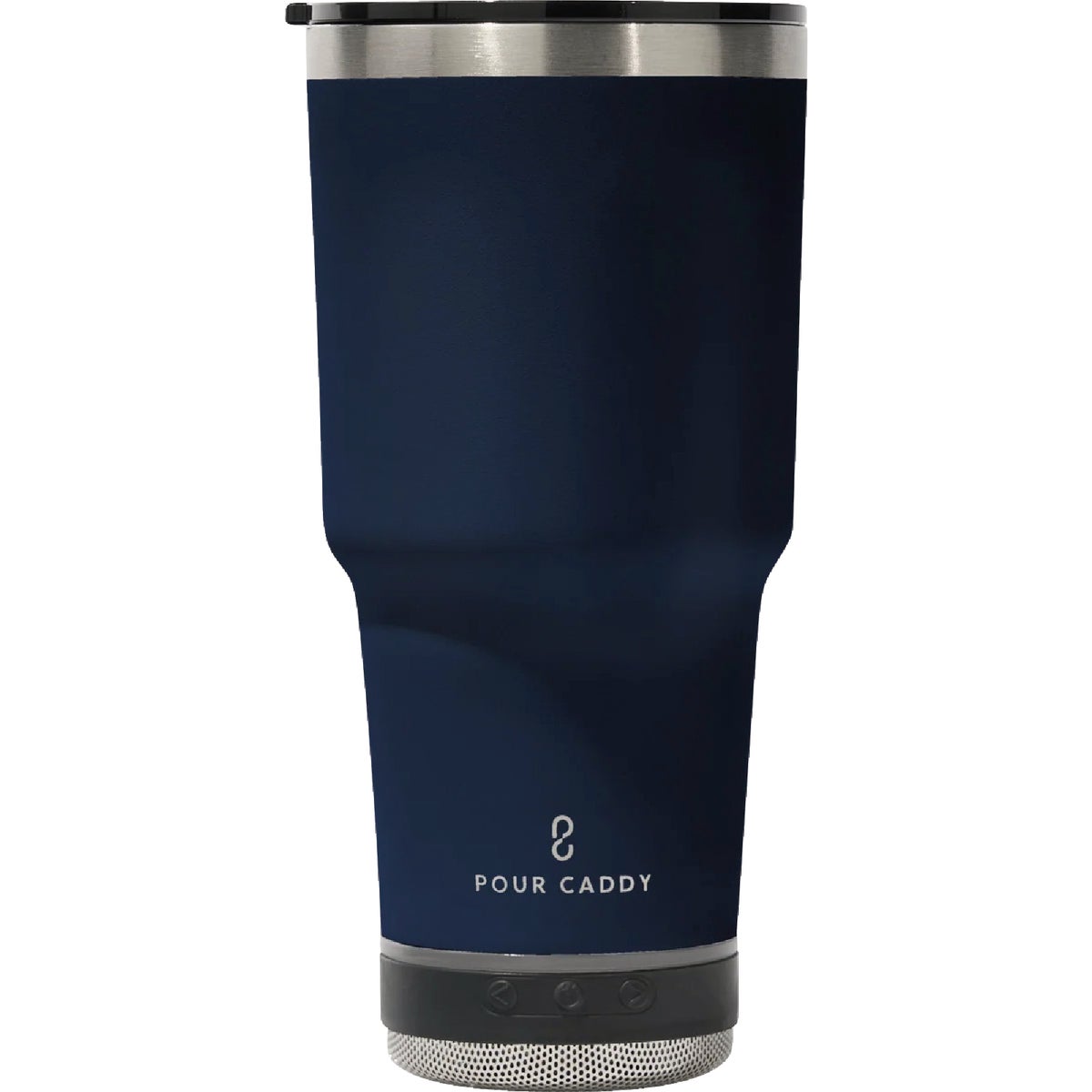 Pour Caddy Go Caddy 28 Oz. Navy Blue Insulated Tumbler with Speaker