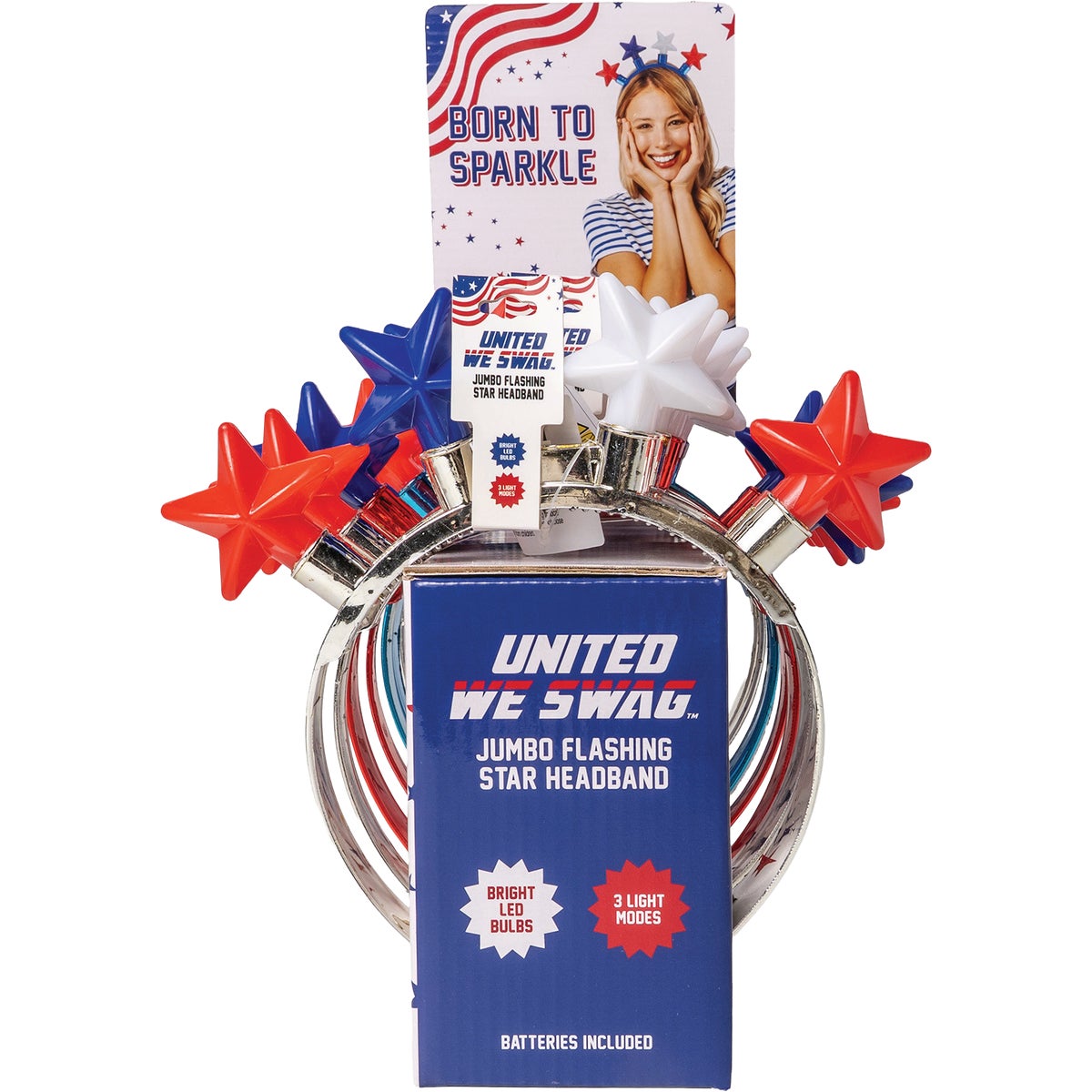Patriot Pride Jumbo Flashing Star Headband