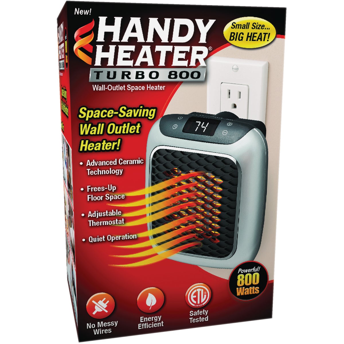 Handy Heater Turbo 800 Wall Outlet Ceramic Space Heater