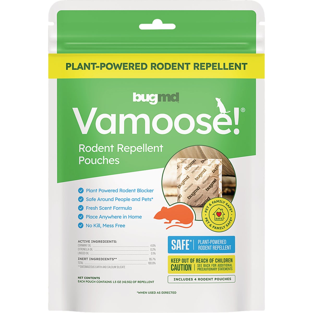 BugMD 1-1/2 Oz. Vamoose! Rodent Repellent Pouches (4-Pack)