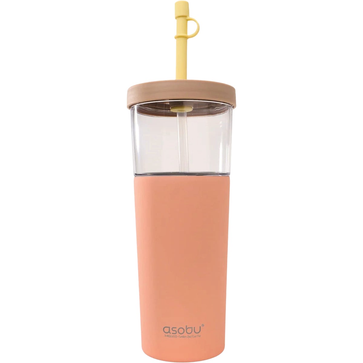 Ad-N-Art Marina 2-in-1 Insulated Tumbler and Mug, Pastel Peach