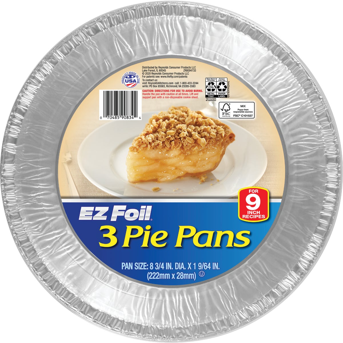 EZ Foil 8-3/4 In. Deep Pie Pan (3-Count)