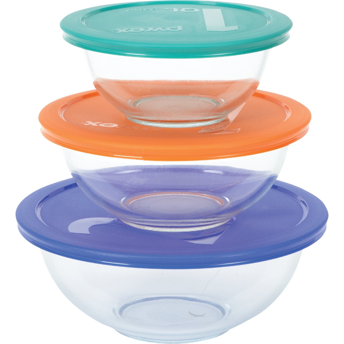 Pyrex Smart Essentials Covered Glass Pyrex Bowl Set (6-Piece)