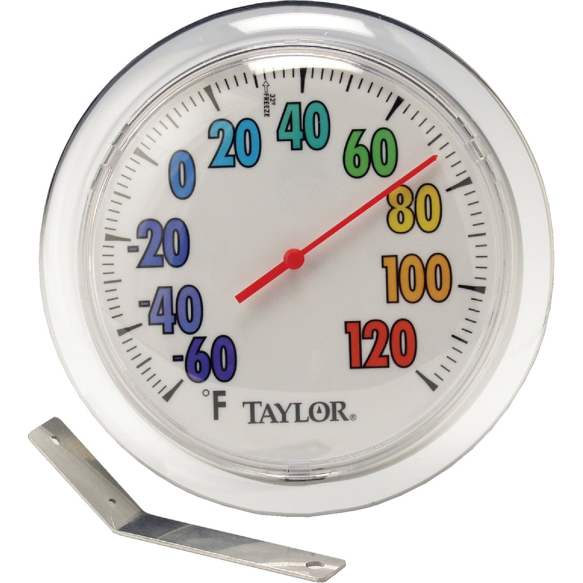 Taylor ColorTrack Dial Outdoor Wall Thermometer with Bracket