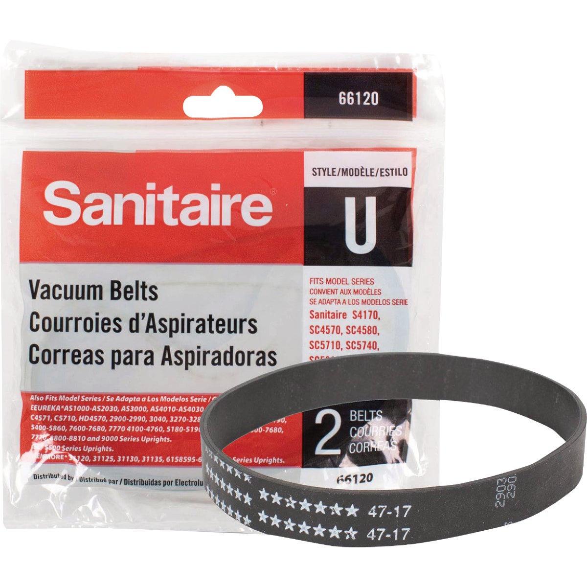 Sanitaire U Vacuum Cleaner Belt (2-Pack)