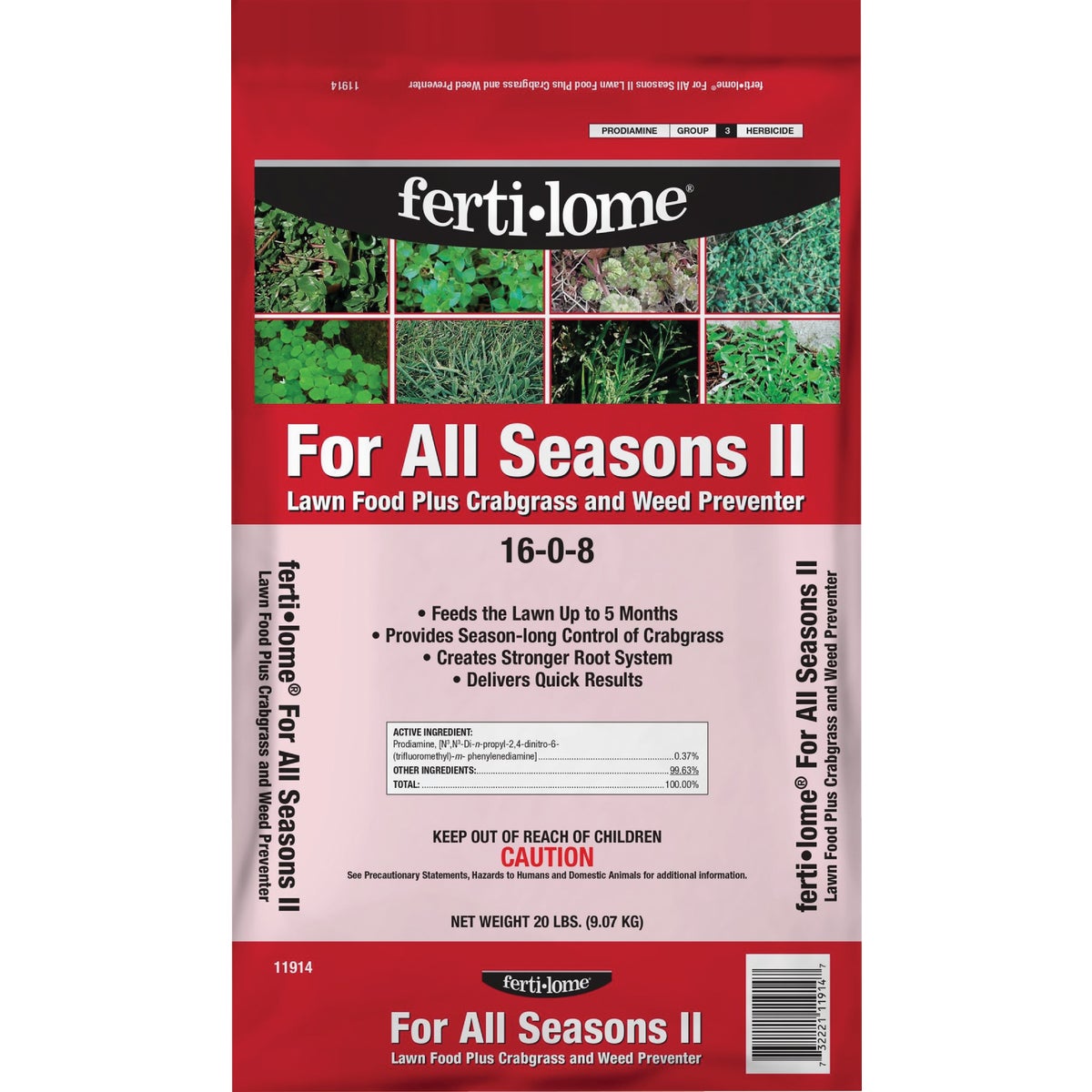 Ferti-lome For All Seasons II 20 Lb. 5000 Sq. Ft. 16-0-8 Lawn Fertilizer with Crabgrass & Weed Preventer