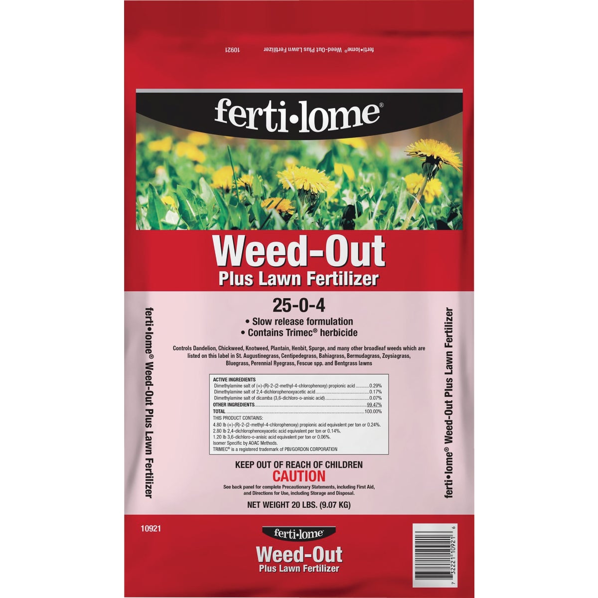 Ferti-lome Weed-Out 20 Lb. 5000 Sq. Ft. 25-0-4 Lawn Fertilizer with Weed Killer