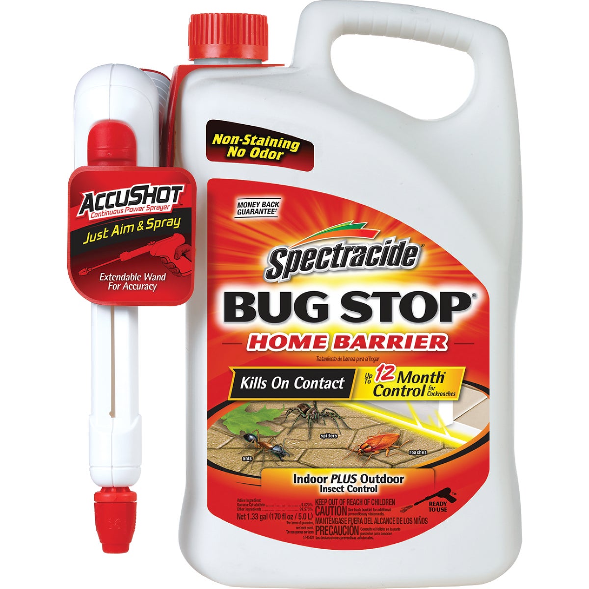 Spectracide Bug Stop Home Barrier 1.33 Gal. Ready To Use Battery-Powered Wand Sprayer Insect Killer