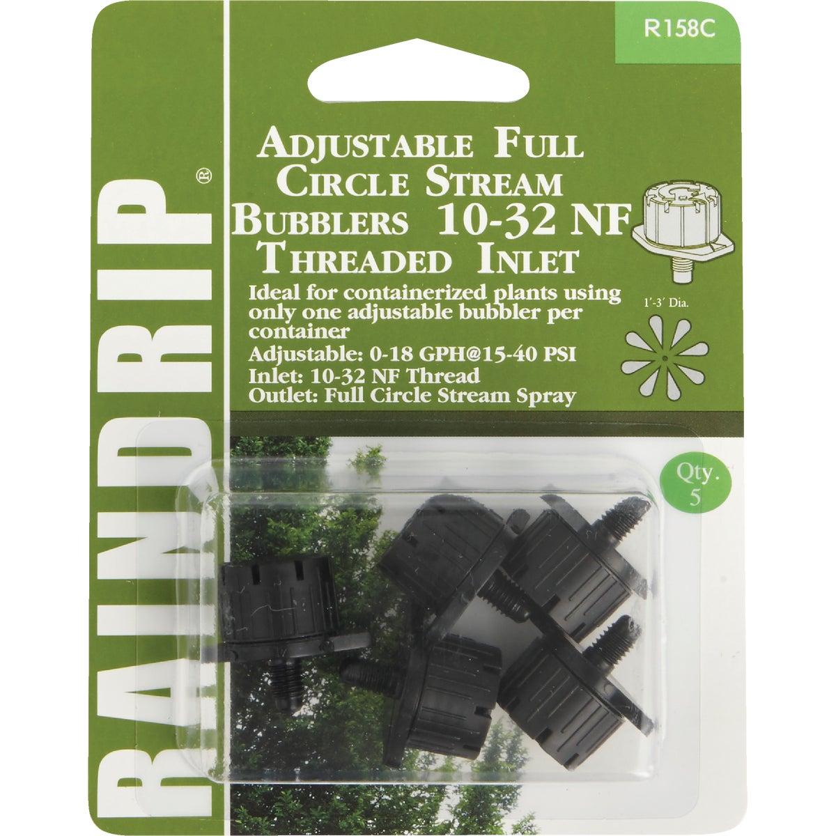 Raindrip Full Circle Stream 13 GPH Adjustable Bubbler with Threaded Inlet (5-Pack)